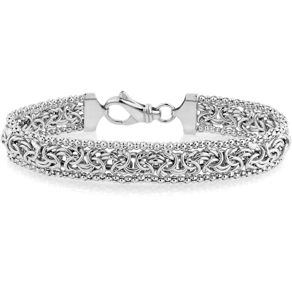 Sterling Silver Byzantine Chain Bracelet - Picture 6 of 6